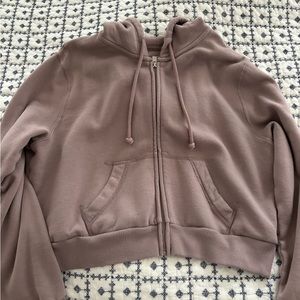 Hollister Cropped Zip-Up Hoodie